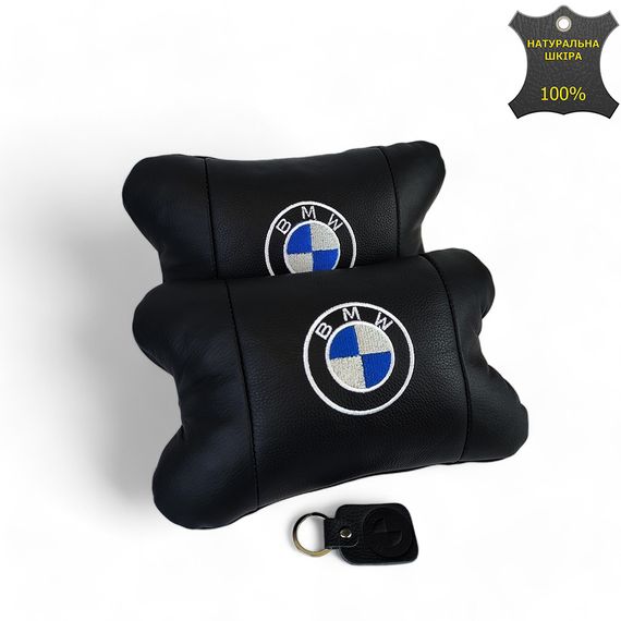Подушка для комфорту в авто BMW, Подушка під голову для поїздок, Автоподушка подарунок JD-41 | Зображення 1