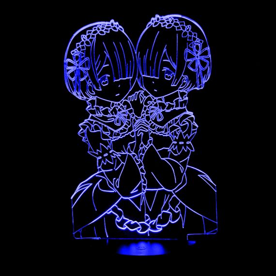 Акриловый светильник-ночник Рэм и Рам синий tty-n001192