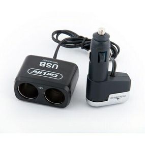 Розгалужувач у прикурювач Carlife (CS303) 3 в 1 з дротом + USB