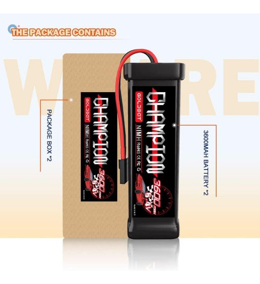 GOLDBAT 8.4V 3600mAh NIMH акумулятор з Tamiya роз'ємом для RC авто, бота та баггі | Зображення 3