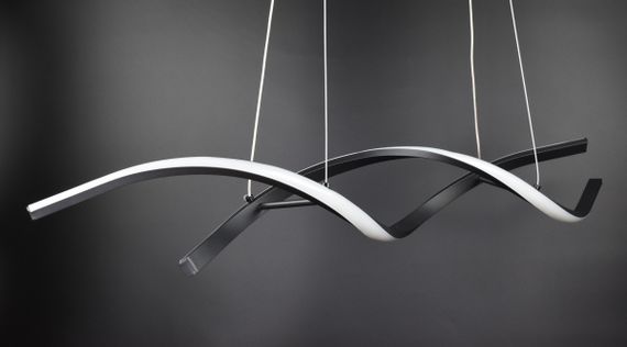 Люстра світлодіодна підвісна LED світильник для квартири на стелю лед 26968 Чорний 25-100х14х103 см. | Зображення 3