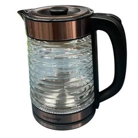 Електрочайник Rainberg RB-2312 скляний дисковий чайник 2.2л 2200Вт Brown VQ-72
