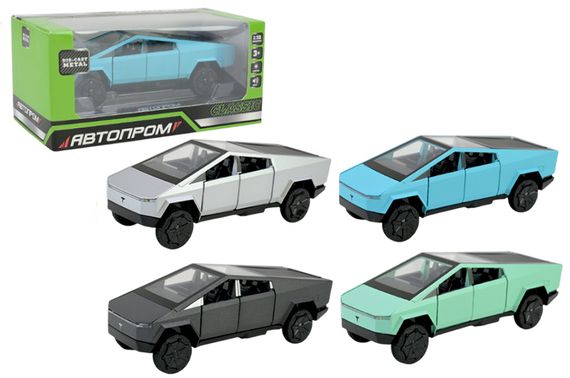 Машина металева  AP74222 Tesla pickup truck 1:32, батарейка, світло, звук, відкриваються двері, коробка р.19,5x9x9см АВТОПРОМ