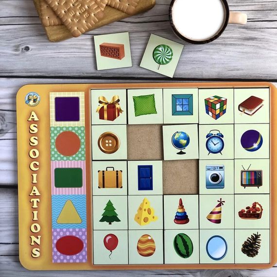 Деревянный пазл-вкладыш "Геометрические фигуры" Ubumblebees (ПСД097) PSD097 сортер-ассоциации | Зображення 2