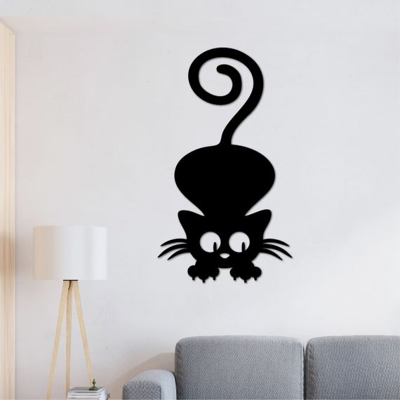 Панно декоративне картина на стіну Грайливий кіт LED 16 кольорів телефон 450х255 acr-p000123 | Зображення 4