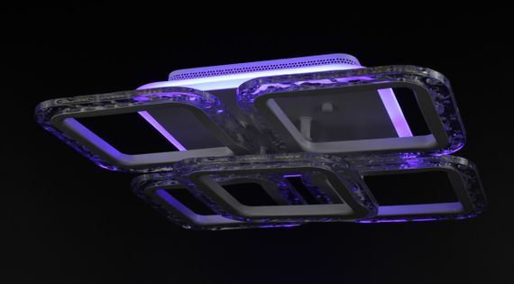 Люстра світлодіодна стельова LED світильник для квартири на стелю лед з пультом 26089 Білий 10х38х38 см. | Зображення 7