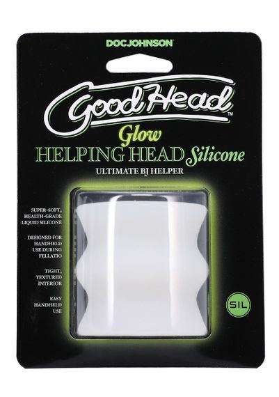 Мастурбатор Doc Johnson GoodHead - Glow Helping Head Silicone Sex Aura | Зображення 3