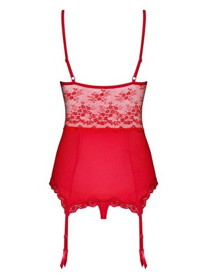 Корсет з підв'язками для панчіх Obsessive lovica corset S / M, Коасный, S/M | Зображення 1