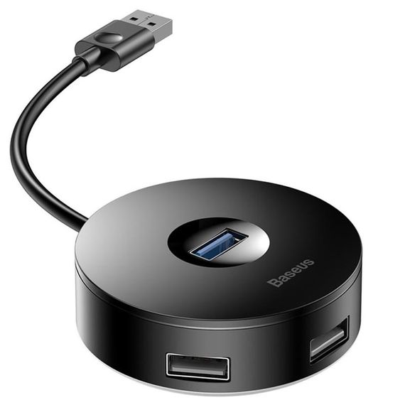 Перехідник HUB Baseus Round Box USB to USB 3.0 + 3USB 2.0 (CAHUB-F) Чорний | Зображення 1