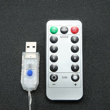 Светодиодная USB гирлянда "штора", 3х1 м с пультом управления, белого цвета свечения | Зображення 5