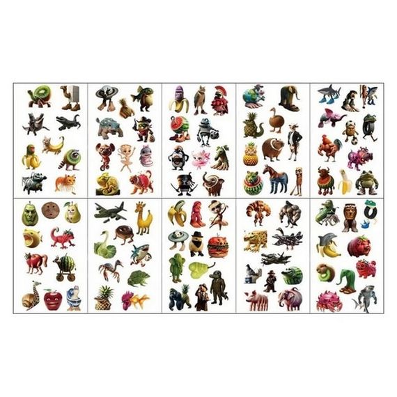 Дитячі тимчасові тату "Італійський брейнрот" Italian-brainrot-tattoo-1, 12х7 см