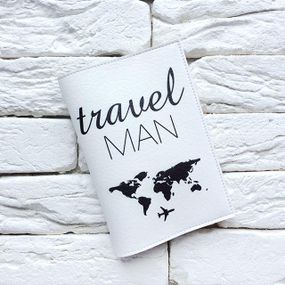 Обложка для паспорта Travel man 3 (белый)