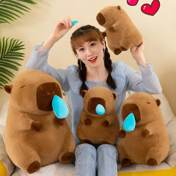 М'яка іграшка "Капібара із соплею на механізмі", антистрес іграшка соплива капібара, 33 см | Зображення 8