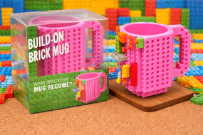 Пластикова чашка-конструктор Cup Building Block з набором деталей для гарячих і холодних напоїв, рожева, 12 см