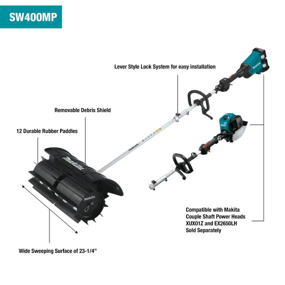 Насадка-щітка гумова SW400MP для Makita DUX18, DUX60, EX2650LH, UX01G (199341-0) | Зображення 3