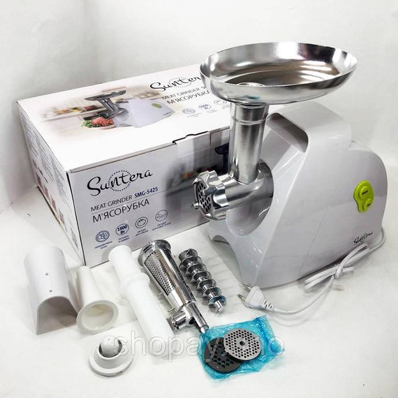 Мясорубка Suntera SMG-5425W, мясорубка-соковыжималка, электрическая мясорубка с насадками для дома | Зображення 6