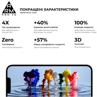 Стекло защитное Armorstandart Pro 3D Apple iPhone 13 Pro Max Black (ARM60265) | Зображення 2