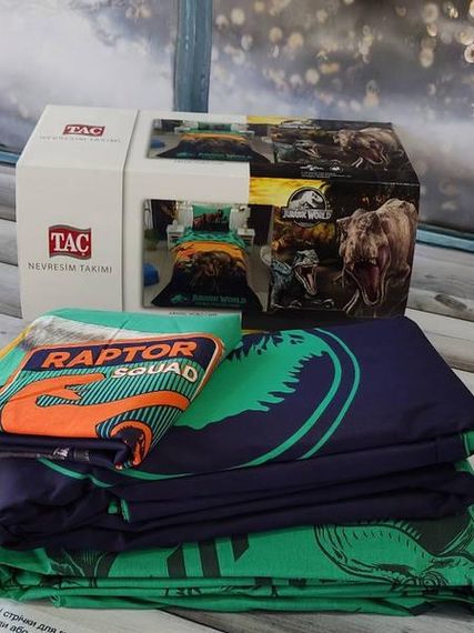 Постільна білизна дитяча TAC Jurasik park Бавовна/Ранфорс Півторний розмір