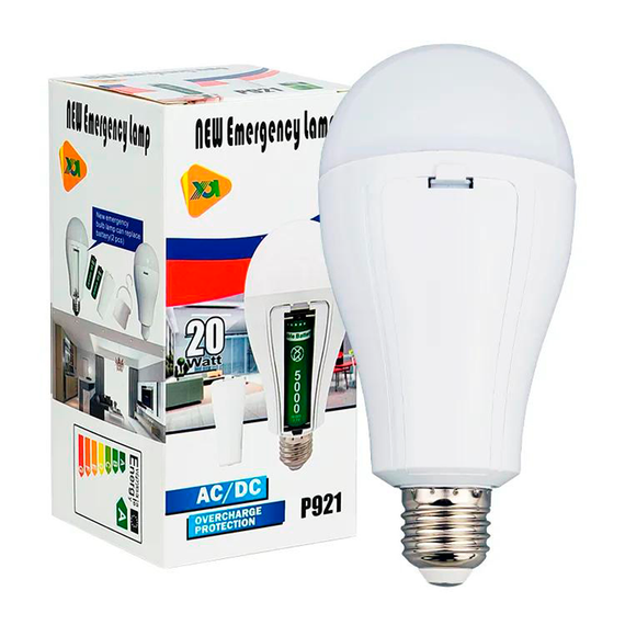 Светодиодная LED лампа с аккумулятором P921, 20W, E27, 2x18650 | Зображення 4
