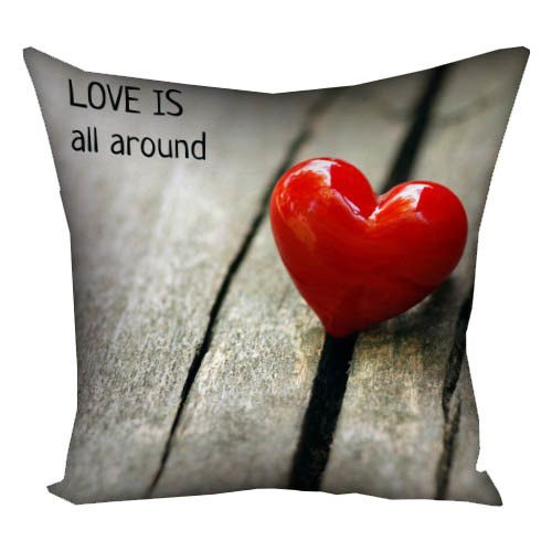 Подушка габардинова з принтом Love is all around 40x40 см (4P_LP259)