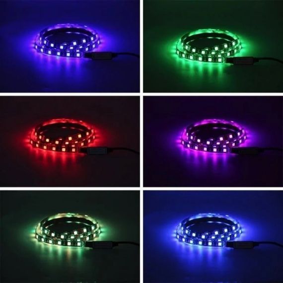 Светодиодная лента LED подсветка универсальная для телевизора и монитора многоцветная RGB комплект 5 м c пультом | Зображення 2
