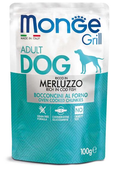 Корм Monge Dog Wet GRILL Merluzzo вологий з тріскою для дорослих собак 100 гр
