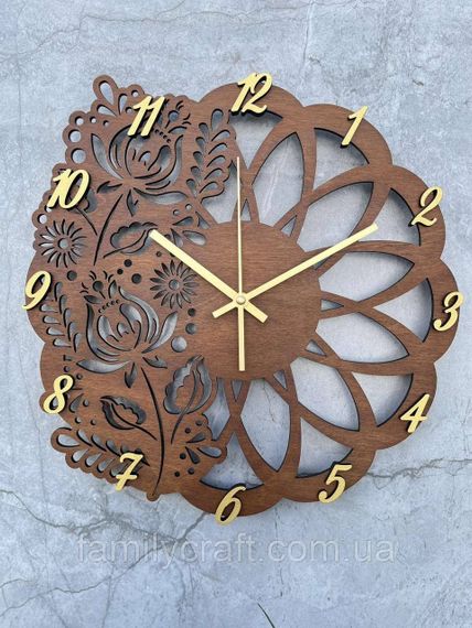 Настінний дерев'яний годинник з фанери Оригінальний годинник  Декор для дому, офісу, подарунок