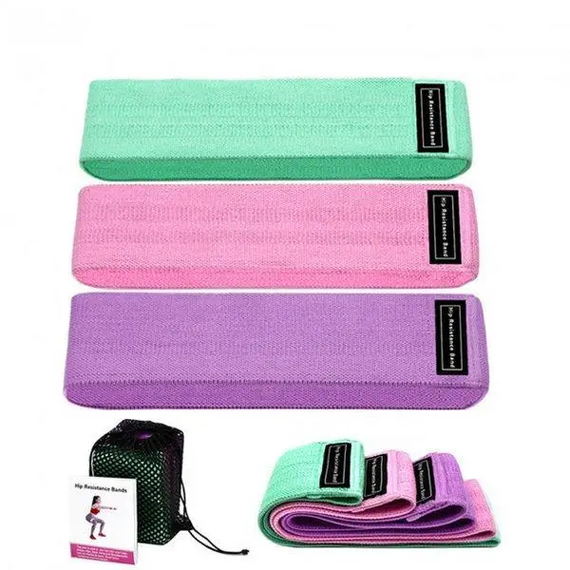 Набор тканевых фитнес резинок Luting Hip Resistance Bands 3 штуки | Зображення 2