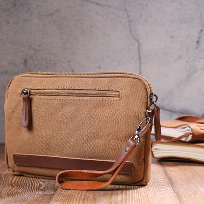 Сумка Vintage Мужская из текстиля Коричневая (21260) | Зображення 3