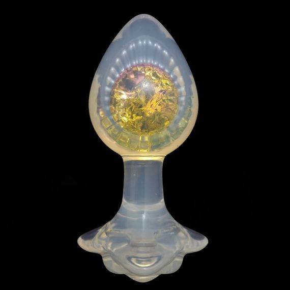 Анальная пробка с боковым рельефом UNIVIBE, силиконовая с камнем, 9.3 х 4.9 см sexstyle | Зображення 1