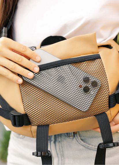 Большая женская поясная сумка бананка Sambag DynamicDart бежевая 38×21×7 см (80411026) | Зображення 7