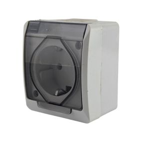 Розетка з заземленням і прозорою кришкою d13.5 мм IP44