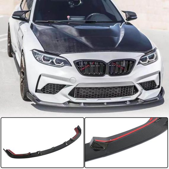 Накладка на передній бампер Lip V5 (для F87 M2 Competition, Карбон) для BMW 2 серія F22/23 2014-2021 рр