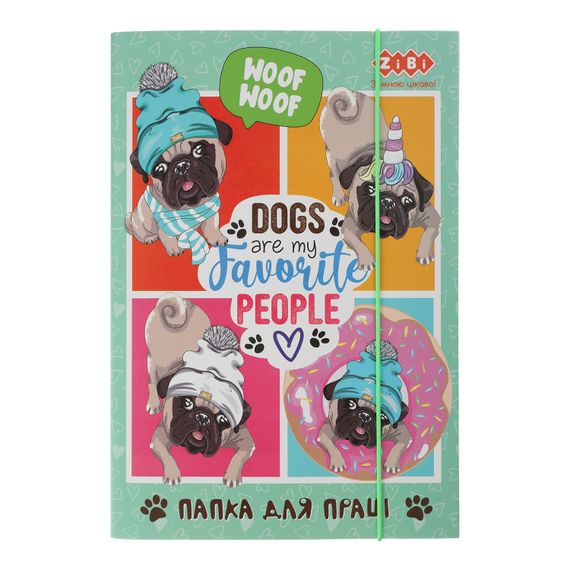 Папка для праці "LOVELY DOG" ZB.14931 ZiBi KIDS Line, картонна, на гумці А4+ (4823078933676)