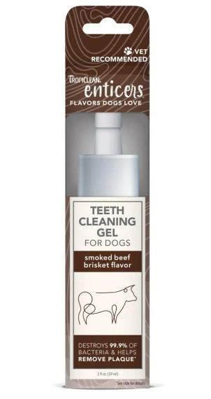 Гель для чистки зубов TropiClean (Тропиклин)  Enticers Teeth Cleaning Gel No Brush -59мл Копчена яловича грудка