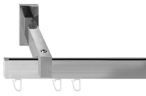 Карниз Скарлайн одинарный в сборе Заглушка Сталь 475см., Стальной