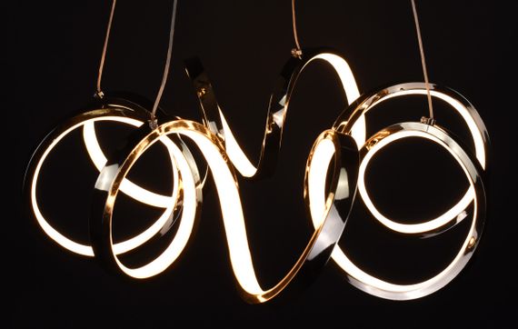 Люстра світлодіодна підвісна LED світильник для квартири на стелю лед 27500 Золото 30-180х55х55 см. | Зображення 8