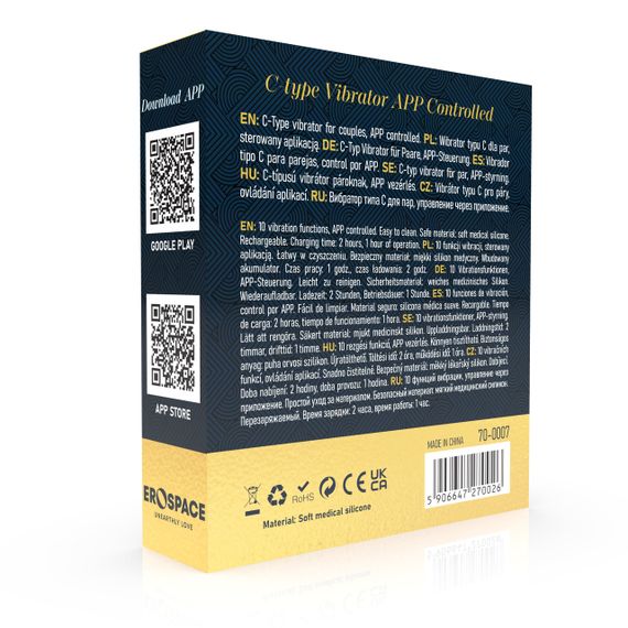 Вибратор - Erospace Sweet Play C-Type Vibrator App Control A7 Sex Aura | Зображення 9