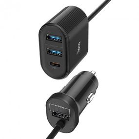 Автомобільний зарядний пристрій Hoco Z35 PD3.0 48W 3 USB 2.4A Black