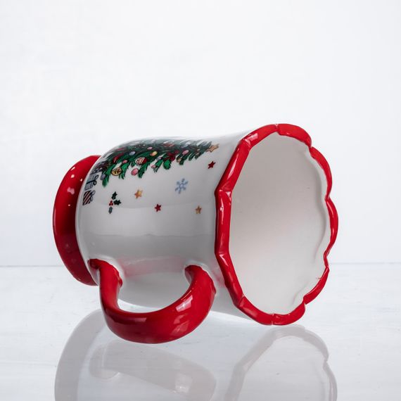 Новорічна порцелянова чашка для чаю та кави 450 (мл) New Year CR-1-3 | Зображення 1