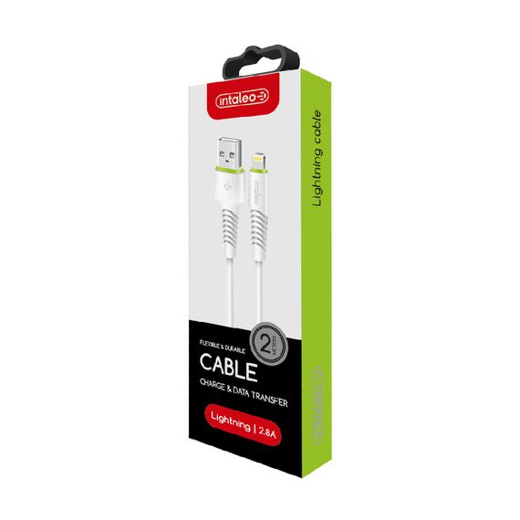 Дата кабель USB 2.0 AM to Lightning 2.0m CBFLEXL2 white Intaleo (1283126521416) | Зображення 4