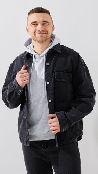 Куртка джинсова чоловіча GENUA 9009 M Графітовий shop (2000999389146)