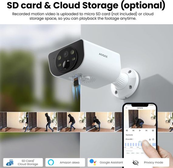 3 MP 2K Солнечная наружная Wi-Fi камера S1 для домашней безопасности | Зображення 4