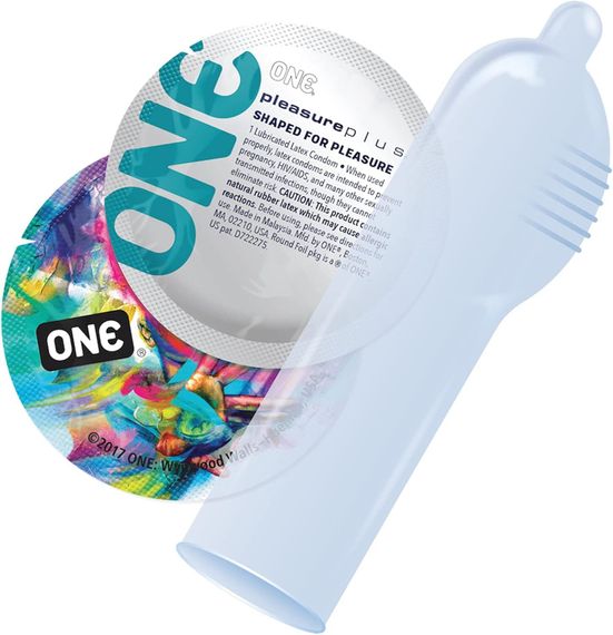 Презерватив ONE Pleasure Plus, 1 шт, з ребристою ділянкою на кінці, зі змазкою | Зображення 1