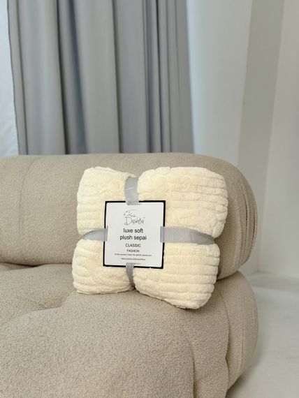 Плед на эко-овчине Dushka Home 21529 200х230 см бежевый