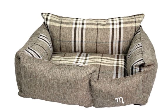 Лежак 304039 Zoobaza - клітинка+однотонний коричневий, 80х120х26