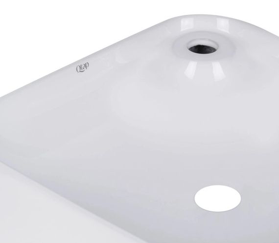 Комплект Qtap Stork: Раковина накладна квадратна 430x430x125 мм White + Донний клапан PU02 (QT15112194WN47318) | Зображення 3