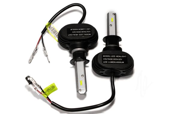 Комплект світлодіодних ламп HeadLight S1 H3 6000K 8000lm з радіатором 12-24V