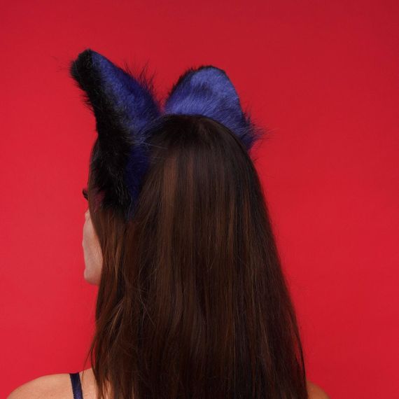 Хутряні вушка кішки триколірні: Синій, чорний, червоний OKOVA Sex Aura | Зображення 2