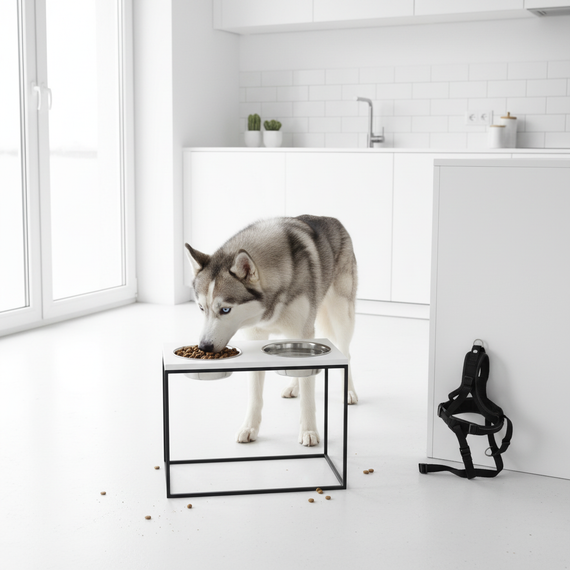 Миски на подставке для больших собак Hollky Base XL40 (2 × 1,8 л) BXL40-522640-BLWH | Зображення 1